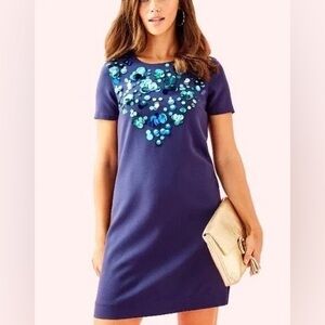Lily Pulitzer Havyn dress navy with sequins size 2NWT